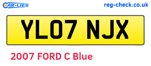 YL07NJX are the vehicle registration plates.