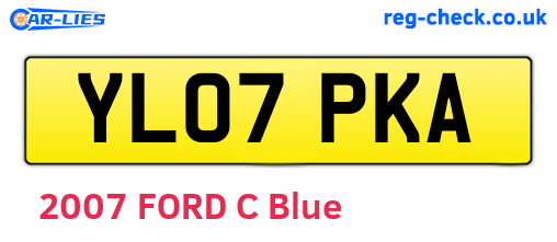 YL07PKA are the vehicle registration plates.