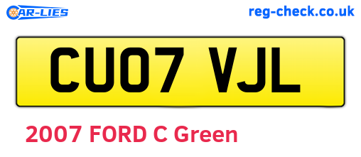 CU07VJL are the vehicle registration plates.