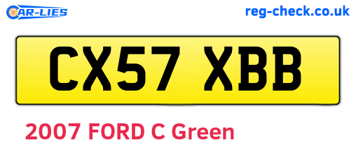 CX57XBB are the vehicle registration plates.