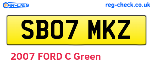 SB07MKZ are the vehicle registration plates.