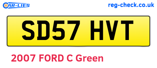 SD57HVT are the vehicle registration plates.
