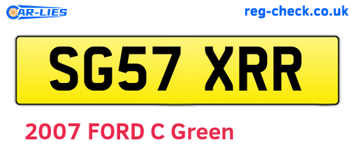 SG57XRR are the vehicle registration plates.