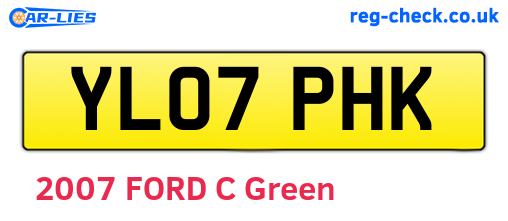 YL07PHK are the vehicle registration plates.