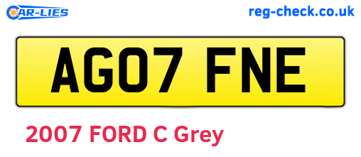 AG07FNE are the vehicle registration plates.