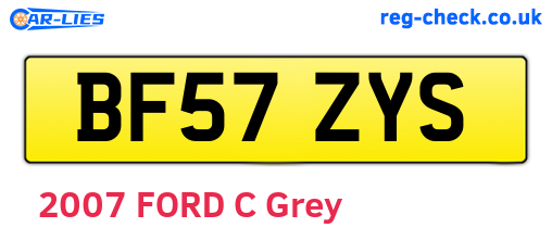 BF57ZYS are the vehicle registration plates.