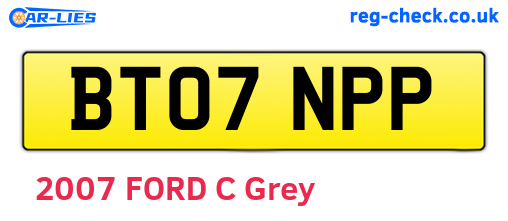 BT07NPP are the vehicle registration plates.