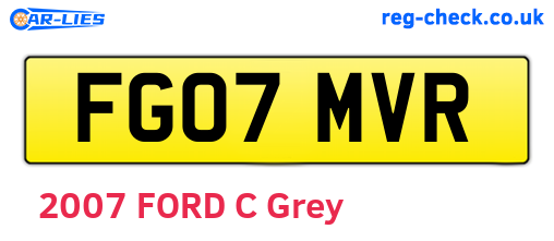 FG07MVR are the vehicle registration plates.