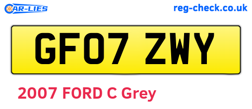 GF07ZWY are the vehicle registration plates.