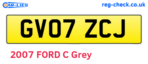 GV07ZCJ are the vehicle registration plates.