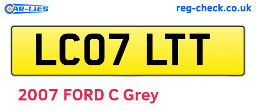 LC07LTT are the vehicle registration plates.