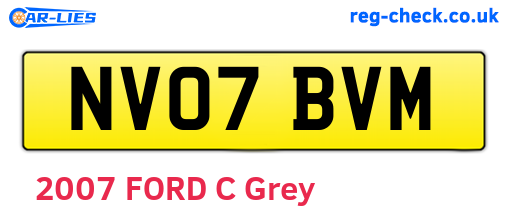NV07BVM are the vehicle registration plates.