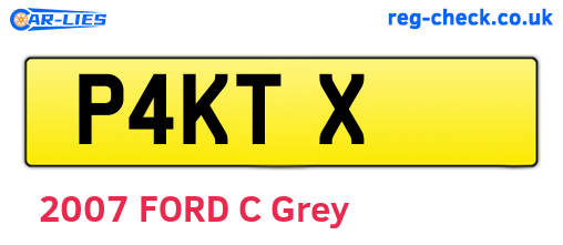 P4KTX are the vehicle registration plates.