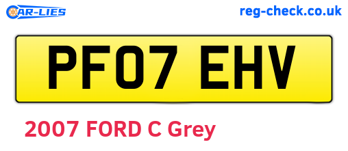 PF07EHV are the vehicle registration plates.