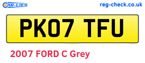 PK07TFU are the vehicle registration plates.