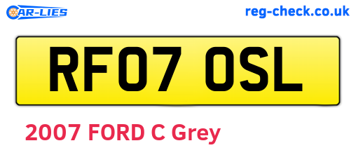 RF07OSL are the vehicle registration plates.