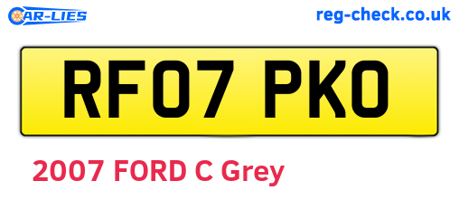 RF07PKO are the vehicle registration plates.