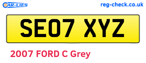 SE07XYZ are the vehicle registration plates.