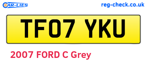 TF07YKU are the vehicle registration plates.