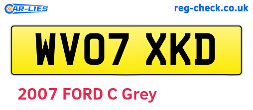 WV07XKD are the vehicle registration plates.