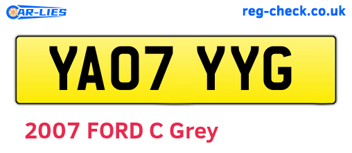 YA07YYG are the vehicle registration plates.