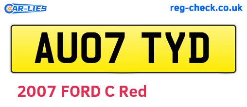 AU07TYD are the vehicle registration plates.