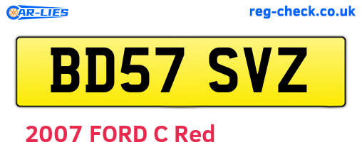 BD57SVZ are the vehicle registration plates.