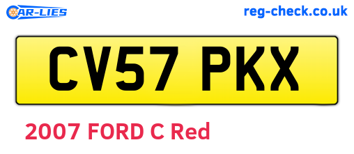CV57PKX are the vehicle registration plates.