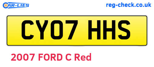CY07HHS are the vehicle registration plates.