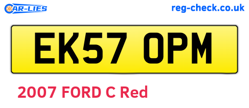 EK57OPM are the vehicle registration plates.