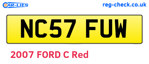 NC57FUW are the vehicle registration plates.