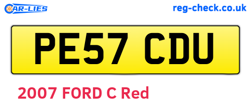 PE57CDU are the vehicle registration plates.