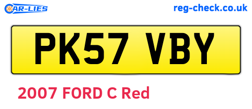 PK57VBY are the vehicle registration plates.