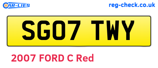SG07TWY are the vehicle registration plates.