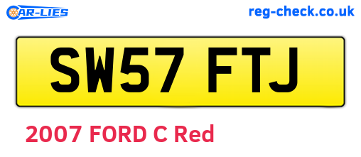 SW57FTJ are the vehicle registration plates.