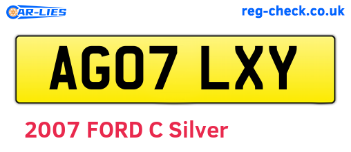 AG07LXY are the vehicle registration plates.