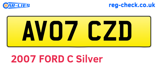 AV07CZD are the vehicle registration plates.
