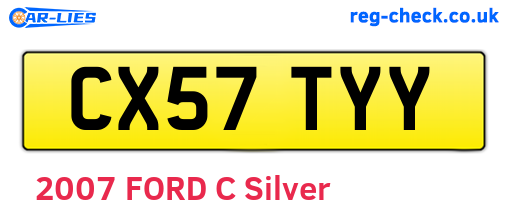 CX57TYY are the vehicle registration plates.