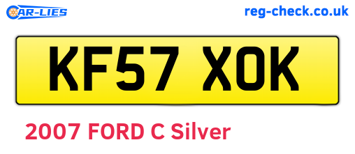 KF57XOK are the vehicle registration plates.