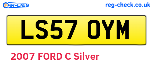 LS57OYM are the vehicle registration plates.
