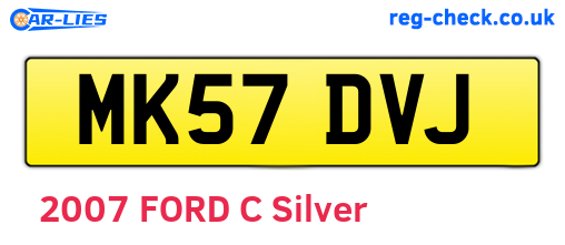 MK57DVJ are the vehicle registration plates.