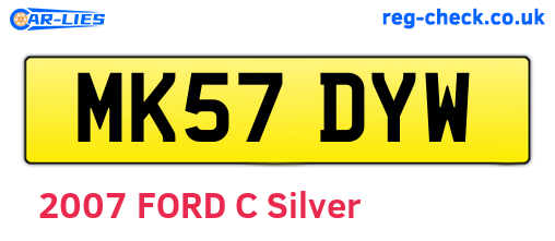 MK57DYW are the vehicle registration plates.