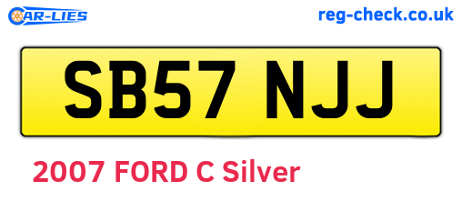 SB57NJJ are the vehicle registration plates.