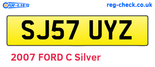 SJ57UYZ are the vehicle registration plates.