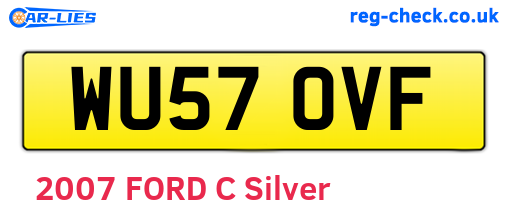 WU57OVF are the vehicle registration plates.