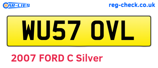 WU57OVL are the vehicle registration plates.