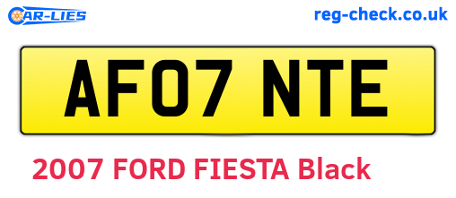 AF07NTE are the vehicle registration plates.