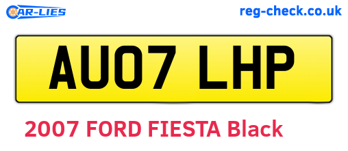 AU07LHP are the vehicle registration plates.