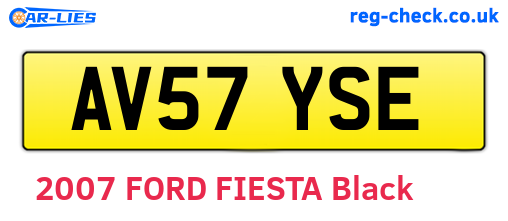 AV57YSE are the vehicle registration plates.