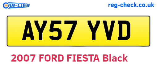 AY57YVD are the vehicle registration plates.